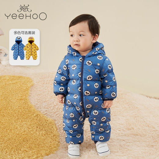 英氏-童衣类（冬）E1连羽帽蛤沙砾黄80CM 商品图0