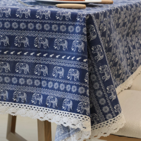 小象桌布布艺棉麻田园小清新家用客厅长方形桌布