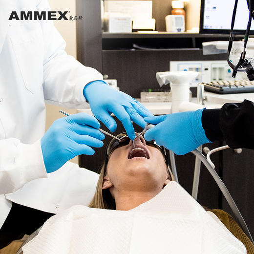 【进口】【10盒装】医用检查手套（蓝色丁腈 无粉 微麻面） APFNCMD-国械备20180694 商品图4