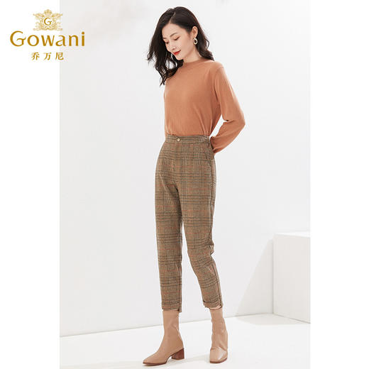 乔万尼休闲长裤复古英伦风格纹直筒裤EI4F593 商品图1