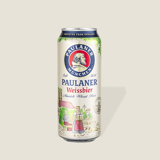 德国保拉纳酵母型小麦啤酒 (柏龙) 白啤罐装 500ml 商品图0
