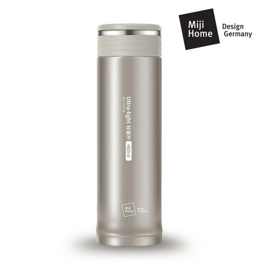 米技 可拆卸真空不锈钢轻量杯 460ml 香槟金 商品图0