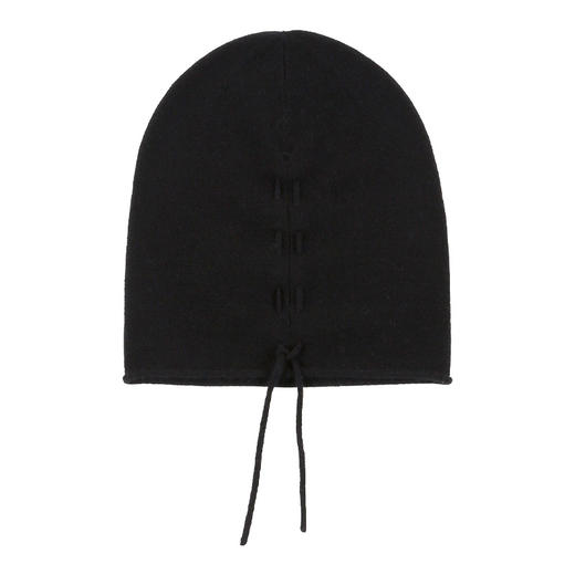 羊绒世家21年秋冬新品女士羊绒围巾圆顶无檐系带围巾 商品图7