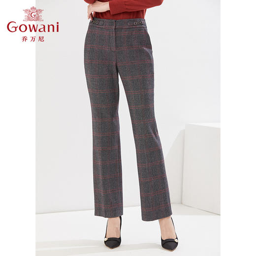 乔万尼休闲长裤磨毛弹力经典微喇长裤百搭EI4F510 商品图3