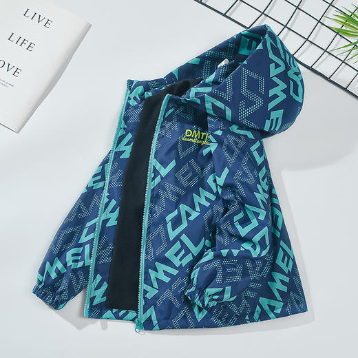 【限时福利】新款儿童外套男女款秋冬加绒外套冲锋衣秋冬防风防水外套冬季大童装 商品图3