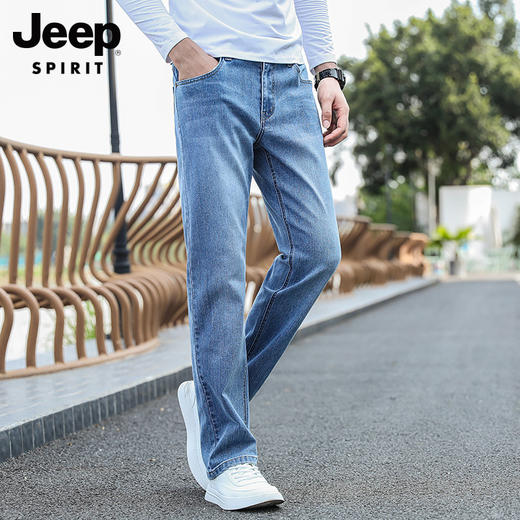 【服饰鞋包】秋冬休闲牛仔裤男式弹力直筒牛仔裤男宽松裤 商品图2