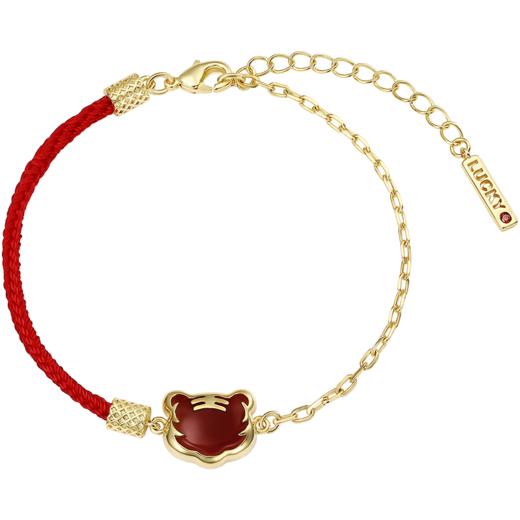 ZEGL设计师本命年礼物虎年鸿运女红绳手链生肖属虎红玛瑙小众手饰 商品图4