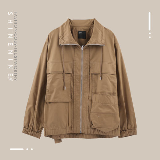 P119675106多口袋短款休闲风衣 商品图0