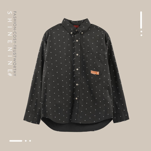 B11932139十字星星装饰长袖衬衫 商品图0