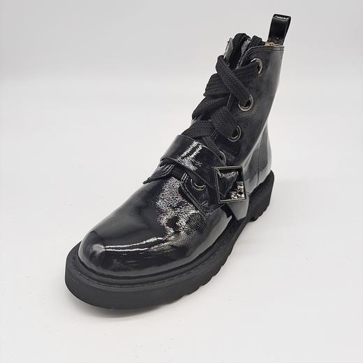 LFGJ 10802 真皮水钻皮带扣漆皮小短靴 商品图0