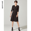 卡丹女装新品法式小黑裙V领长袖优雅长袖连衣裙C13DL12B0
 商品缩略图0