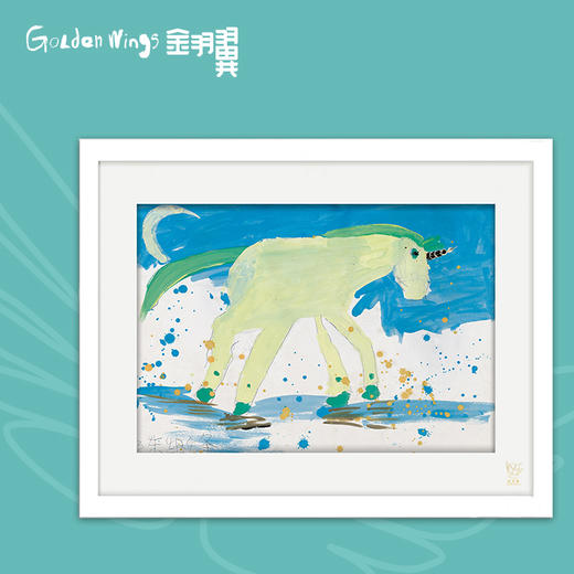 装饰画《独角兽》 金羽翼残障小艺术家手绘作品 复制画/原画 商品图0