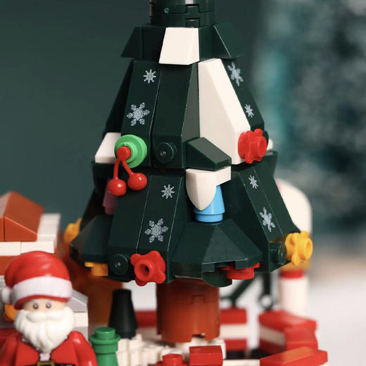 【圣诞水晶球挂件】儿童小颗粒积木圣诞树拼插玩具 拼搭柔美圣诞氛围 商品图2