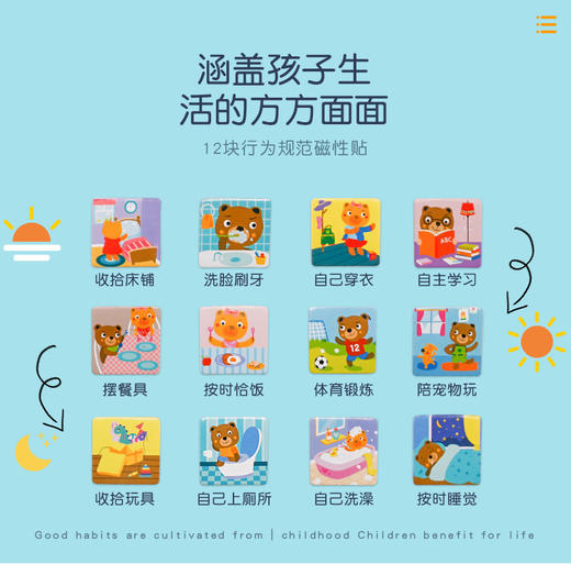 儿童行为规范磁性贴自律板 多种行为板块 增强时间概念 可供两个孩子同时记录 商品图3