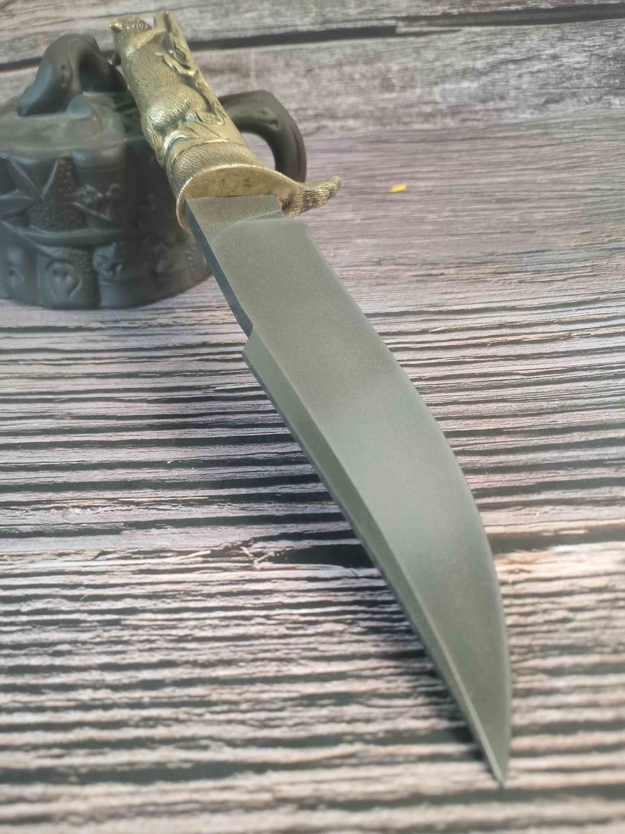 恐狼 进口乌兹钢锭打造 真空热处理 纯铜手工雕刻未开刃