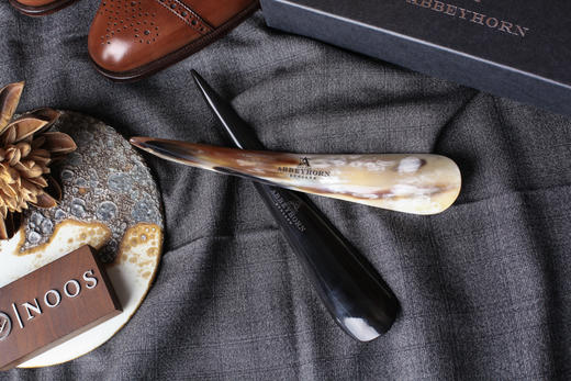 abbeyhorn天然牛角尖柄中号鞋拔