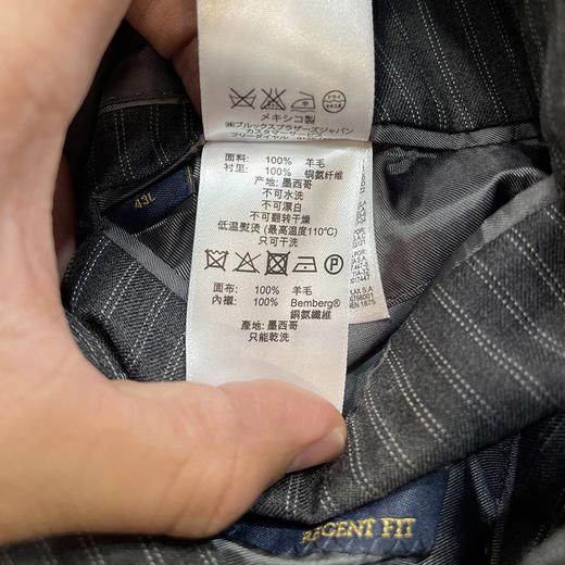 墨西哥产 Brooks Brothers/布克兄弟 男士羊毛条纹商务西服套装 商品图2