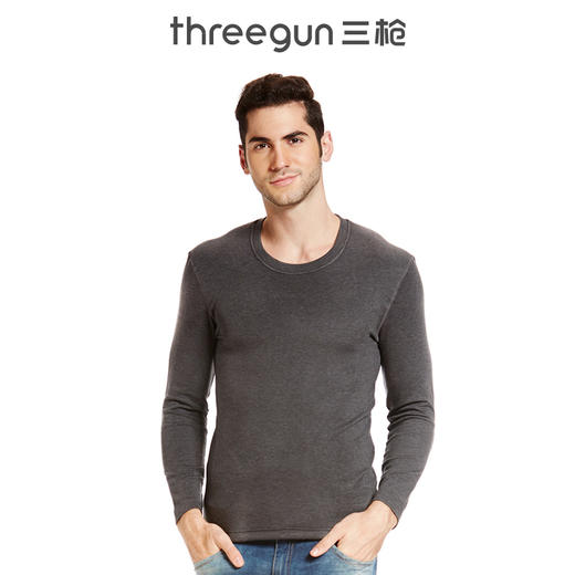 Threegun三枪 【舒暖密棉】圆领男士长袖上衣打底衫-22395A131 商品图0