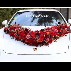 传统中国红大气v型花车