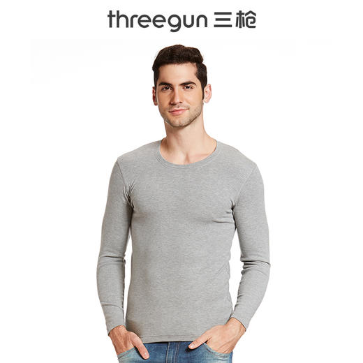 Threegun三枪 【舒暖密棉】圆领男士长袖上衣打底衫-22395A131 商品图1