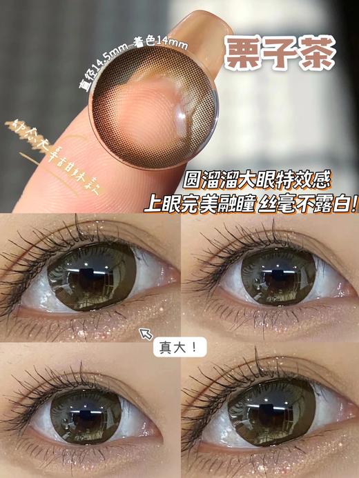 lvycon 栗子茶 年抛 2片 14.5mm 着色14.0mm 基弧8.6 含水38% 韩国进口 商品图2