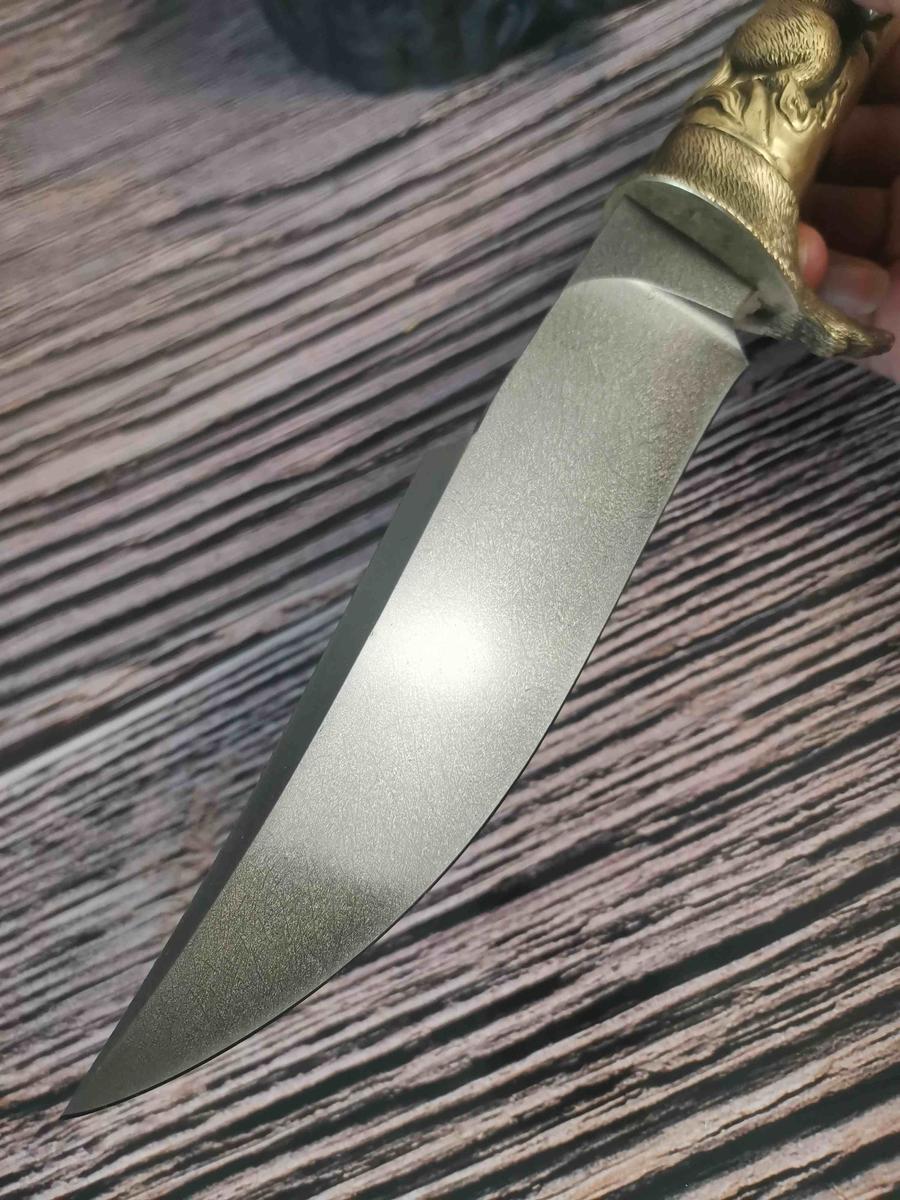 恐狼 进口乌兹钢锭打造 真空热处理 纯铜手工雕刻未开刃