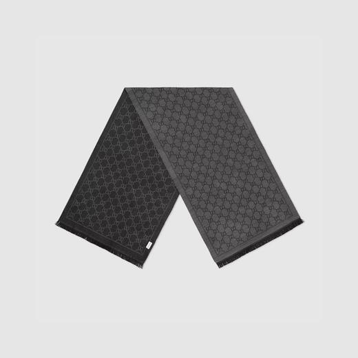 【二】GUCCI 古驰 男士GG提花图案针织围巾 灰色 133483 3G200 1160 商品图0