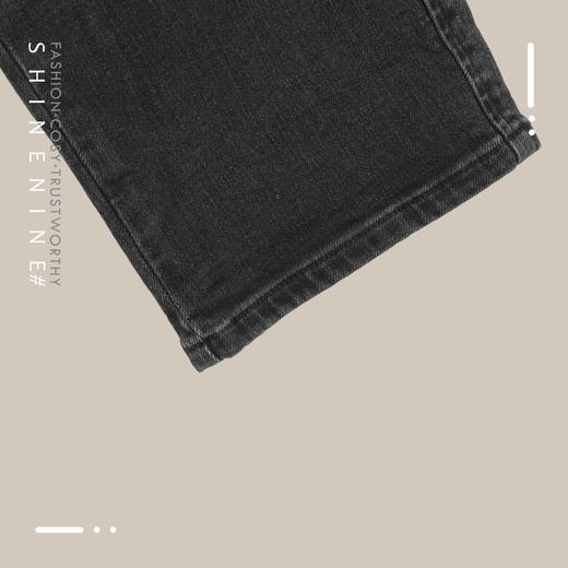 B97923887酷帅口袋装饰直筒牛仔裤 商品图2