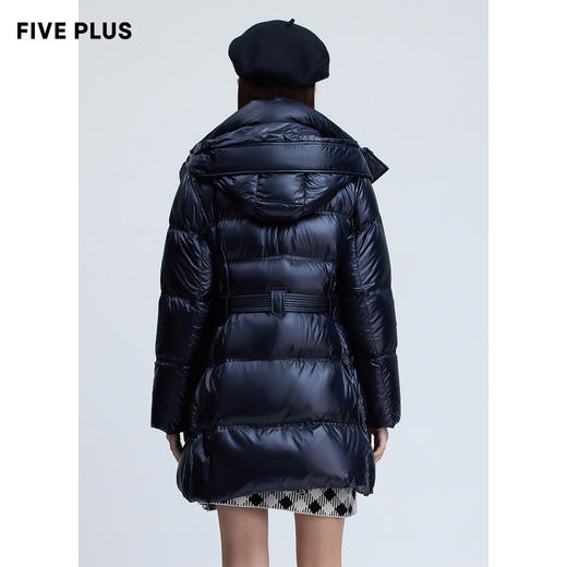 FIVE PLUS2021新款女冬装轻盈空气鹅绒羽绒服女中长立领连帽外套2NN4333580 商品图2