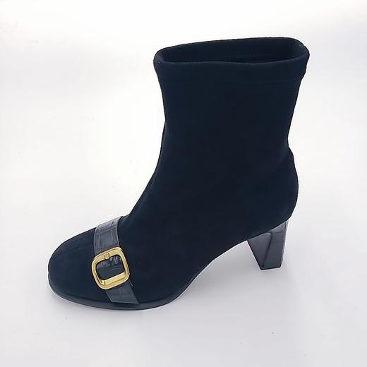 lfgj jeans BM602 石头纹牛皮偏带弹力布短靴 商品图1