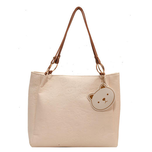 大容量女包2021新款秋季压花纯色单肩通勤包洋气休闲手提托特大包 商品图4