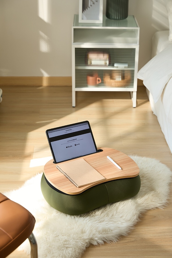 日式泡沫粒子懒人电脑桌 可放置在床上,桌上,腿上