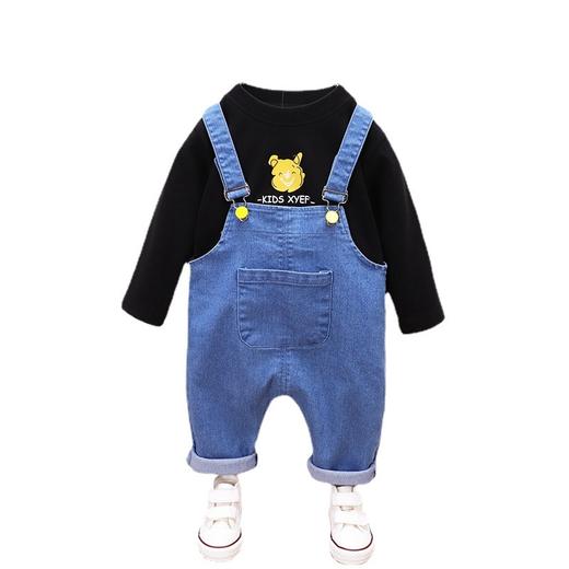 秋季新款儿童牛仔背带两件套男童秋装套装春秋款女宝宝小童装 商品图4