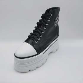 lFGJ 2253黑色时尚设计师款厚底松糕女靴