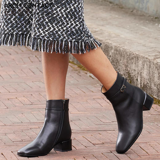 【活动价】ARCHCONTACT安启美奈英伦风方头中跟百搭女靴52170 商品图2