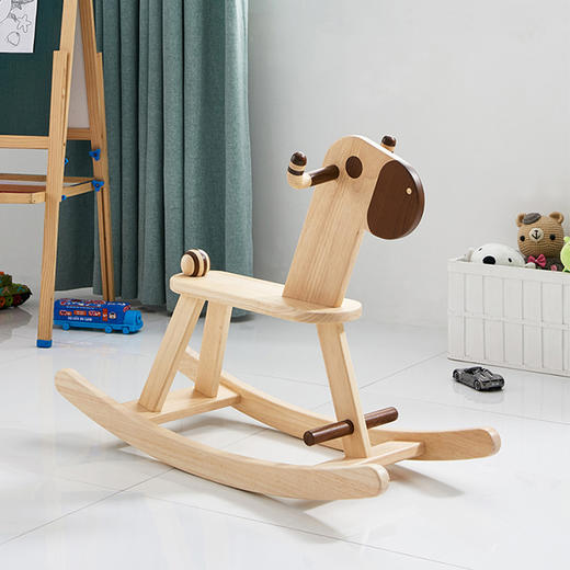 树上小时光实木儿童摇摇马TRFC00184X木马进口实木幼儿宝宝摇摇车大人可坐玩具摇椅礼物 商品图2