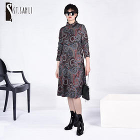圣三利女装 时尚名族风印花连衣裙SL1937210