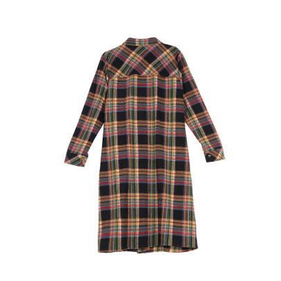 丽迪莎文艺休闲纯棉磨毛格子衬衫连衣裙KE44L1272 商品图5
