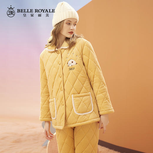 皇家丽美睡衣女100%棉加厚加绒家居服套装JJT9786 商品图2