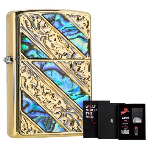 Zippo之宝打火机 原装进口  彩贝富贵缠枝 礼盒套装 商品图3