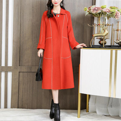 WZNH- WA63-2989 2021秋冬时尚简约修身显瘦高支羊毛品质双面羊绒大衣 商品图3