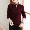 SC- U1718 秋冬羊毛衫上衣女2021新款半高立领纯色绣花长袖针织打底衫羊毛衣 商品缩略图2