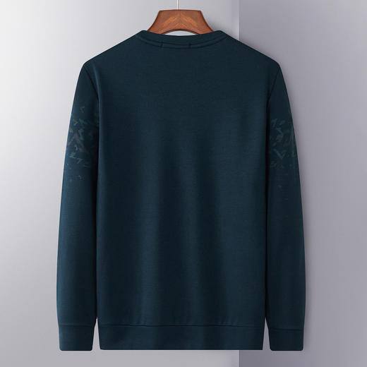 【御寒保暖】罗蒙秋冬新品亲肤加绒卫衣男抗风套头圆领格纹男士卫衣 商品图3