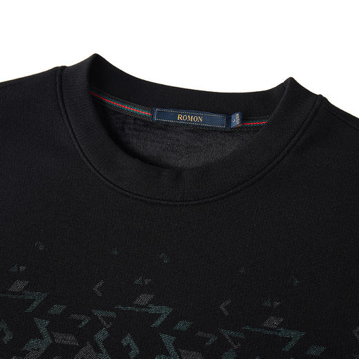 【御寒保暖】罗蒙秋冬新品亲肤加绒卫衣男抗风套头圆领格纹男士卫衣 商品图6