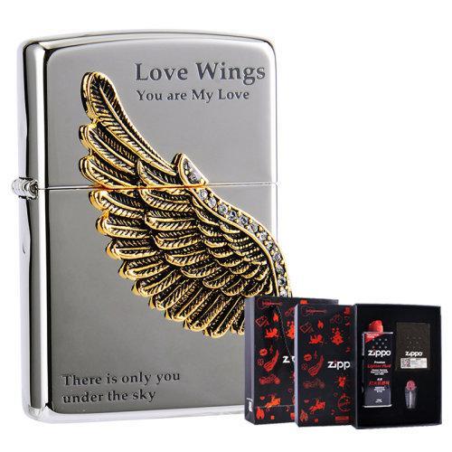 zippo之宝 防风打火机   美国原装进口 爱情之翼礼盒套装 两色可选 商品图0