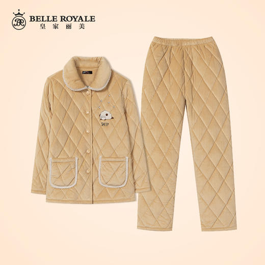 皇家丽美睡衣女100%棉加厚加绒家居服套装JJT9786 商品图3