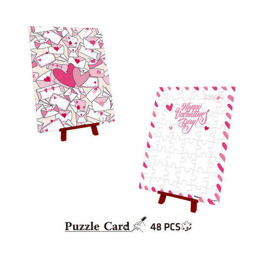 【折扣商品 不退不换】48片 贺卡拼图 塑料拼图 V1041 爱心邮件 商品图2