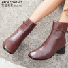 【活动价】ARCHCONTACT安启美奈英伦风方头中跟百搭女靴52170 商品缩略图0