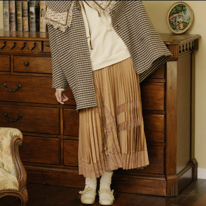 丽迪莎精致时尚拼接百褶半裙KE44B2153 商品图1