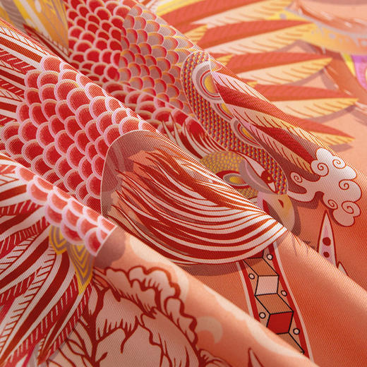 Wensli双面印花中方巾-金銮凤舞 商品图5